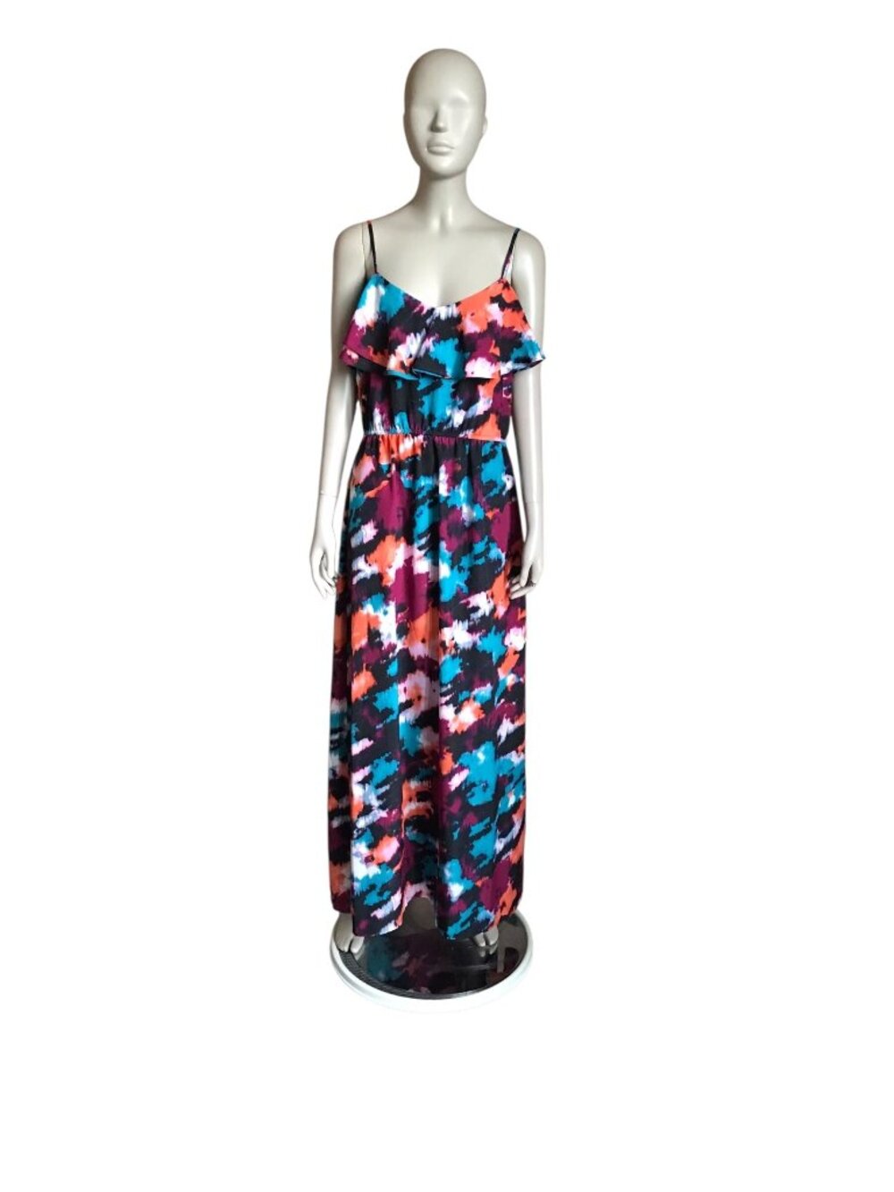 NWT Loft Black,Blue and Purple Maxi Dress